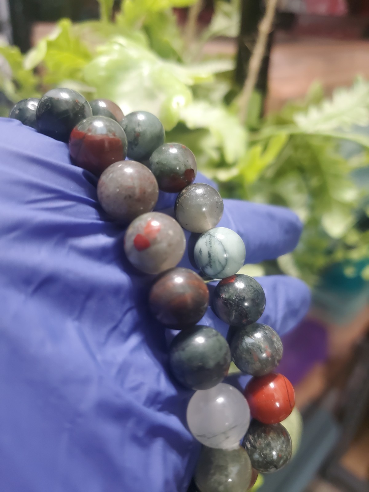 African‎ blood stone 10.8mm Bead bracelet 7″ Wrist Size