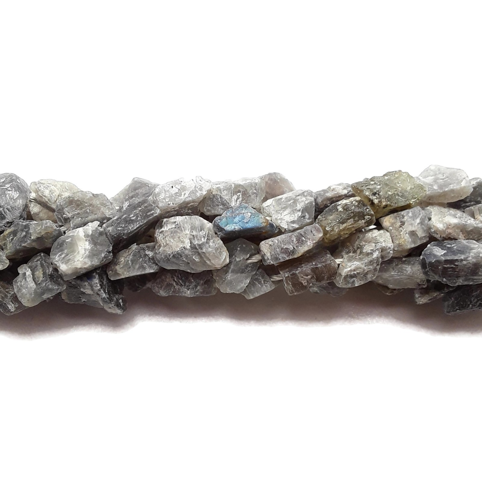 Labradorite Rough Nugget Chunks Side Drill Beads Approx 9x10mm 15.5″ Strand