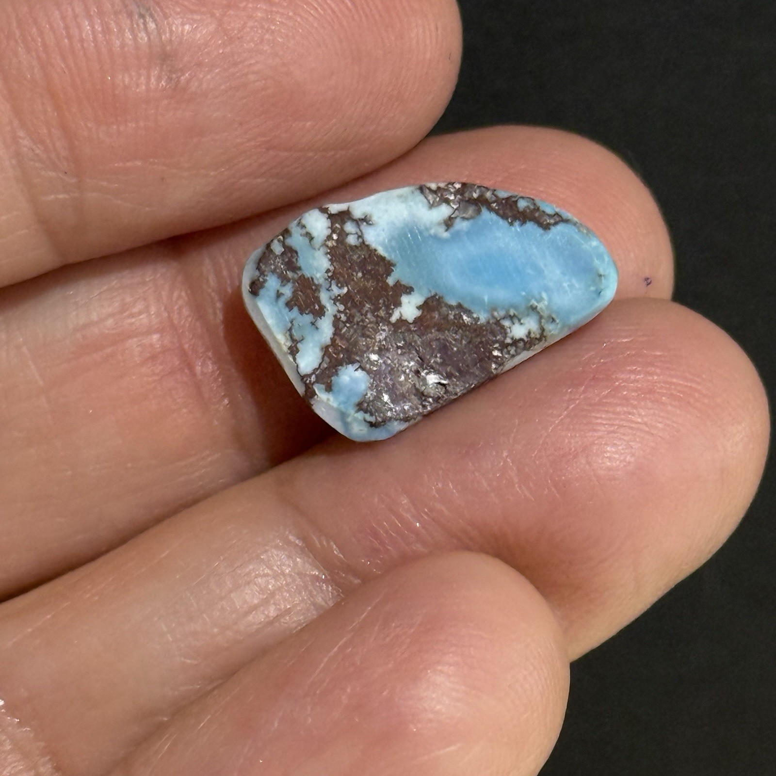 7ct 19x12x4.3mm Beautiful Golden Hill Lavender Turquoise Cabochon Gem