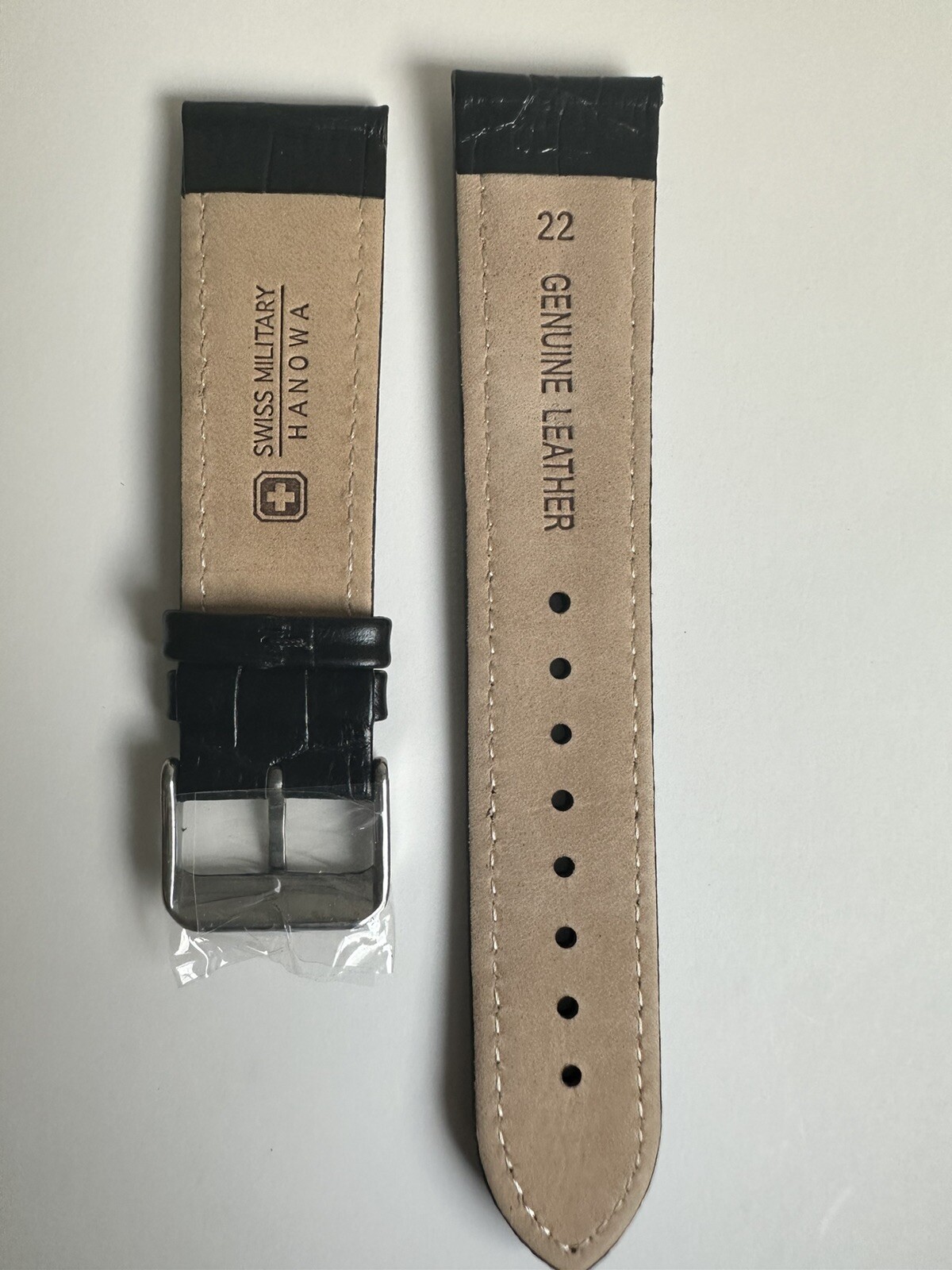 Swiss Military Hanowa Genuine Leather Men’s Watch Strap 22mm
