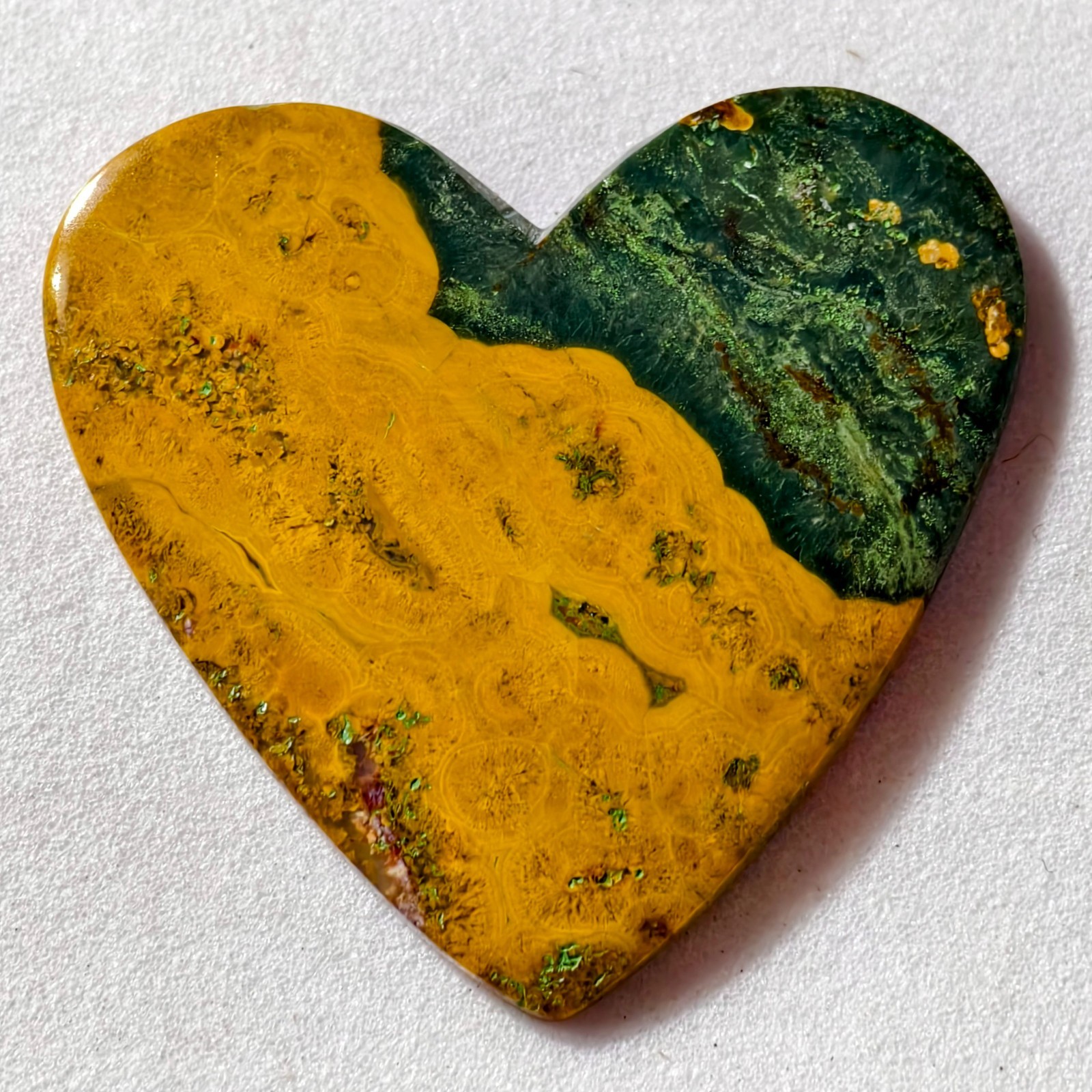 25 Cts Natural Ocean Jasper Heart Cabochon Gemstone 31×32.4×3.3 MM