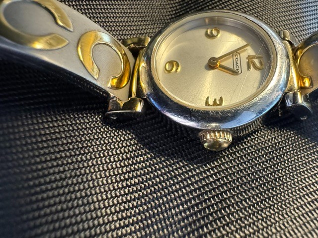 COACH WOMEN’S MADISON FASHION BRACELET WATCH IN SILVER WITH GOLD ACCENTS