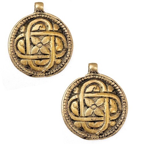 3 Mix Loose Large pendants Approx 42mm Large Tibetan Brass Pendant