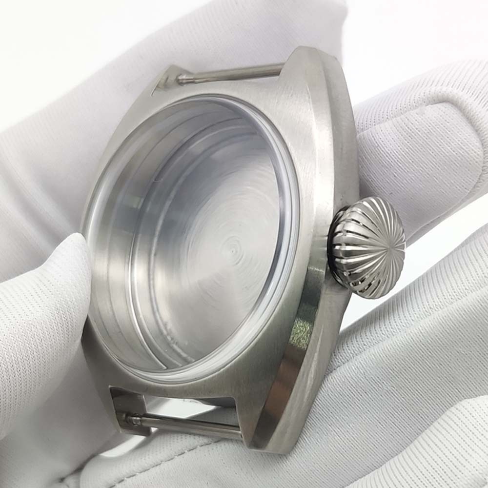 36mm Brushed Pilot Watch Case Sapphire Crystal Fit NH35 NH36 NH70 Movement Mod