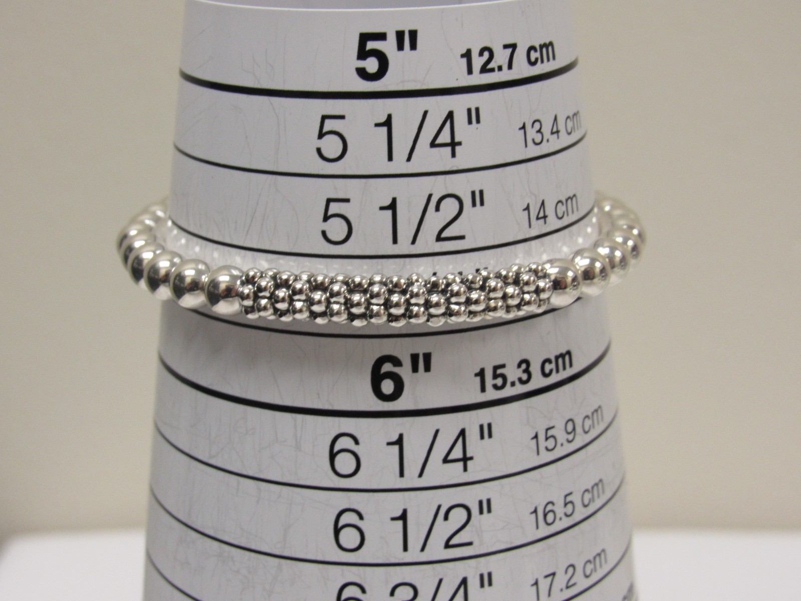 Designer LAGOS Sterling Silver Signature Caviar Stretch Bracelet