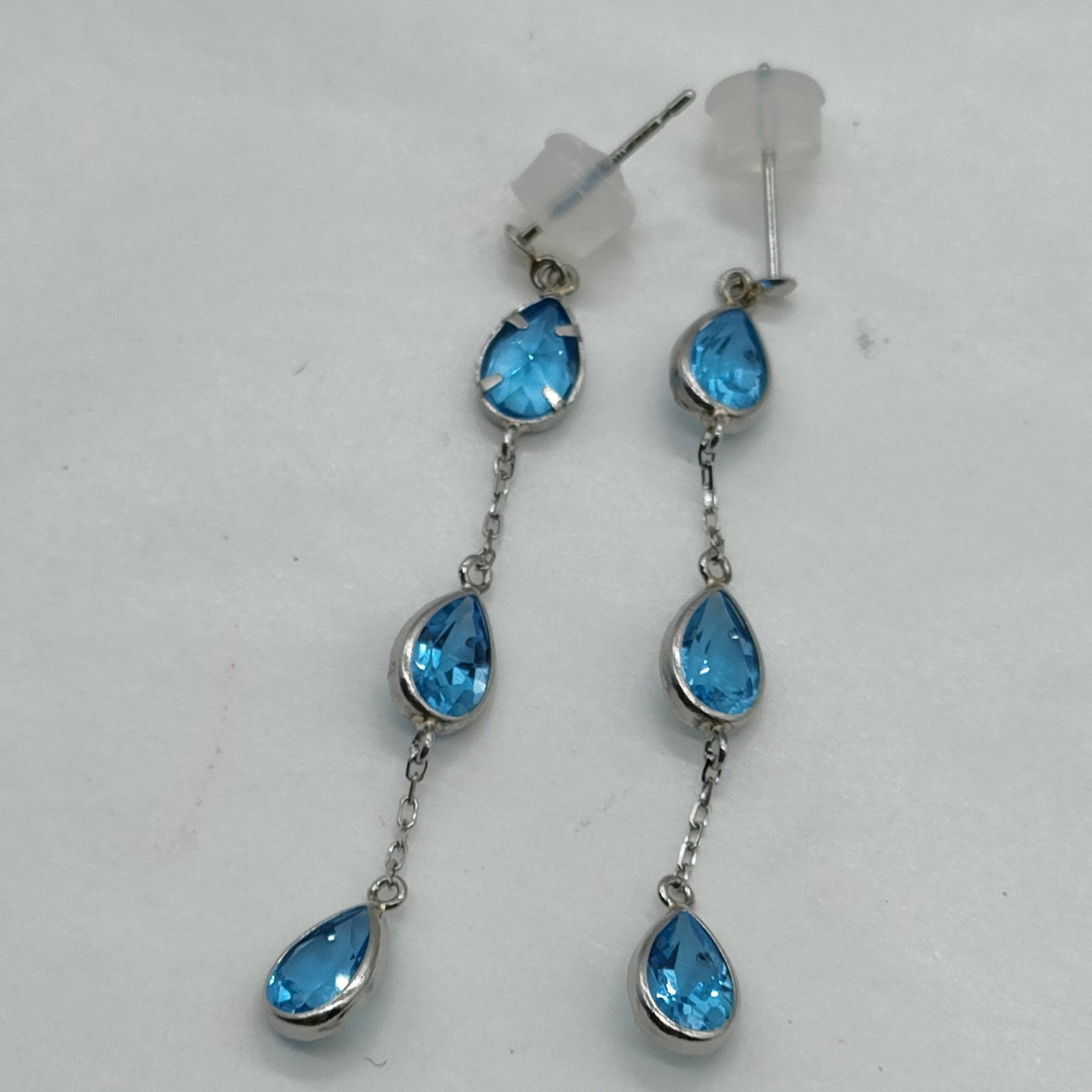 Jewelry Pierced Earring Topaz 2.73ct Platinum 4111060