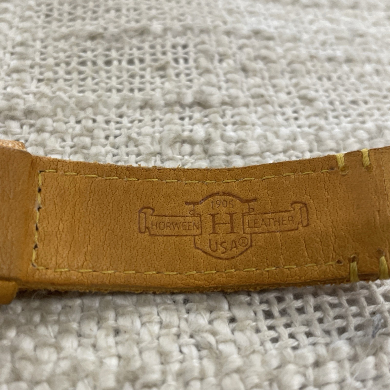 Nixon Horween Leather Mustard Yellow Watch Strap