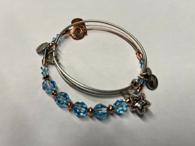 Alex and Ani Make-A-Wish TRUE WISH dream adorned w blue Swarovski crystals