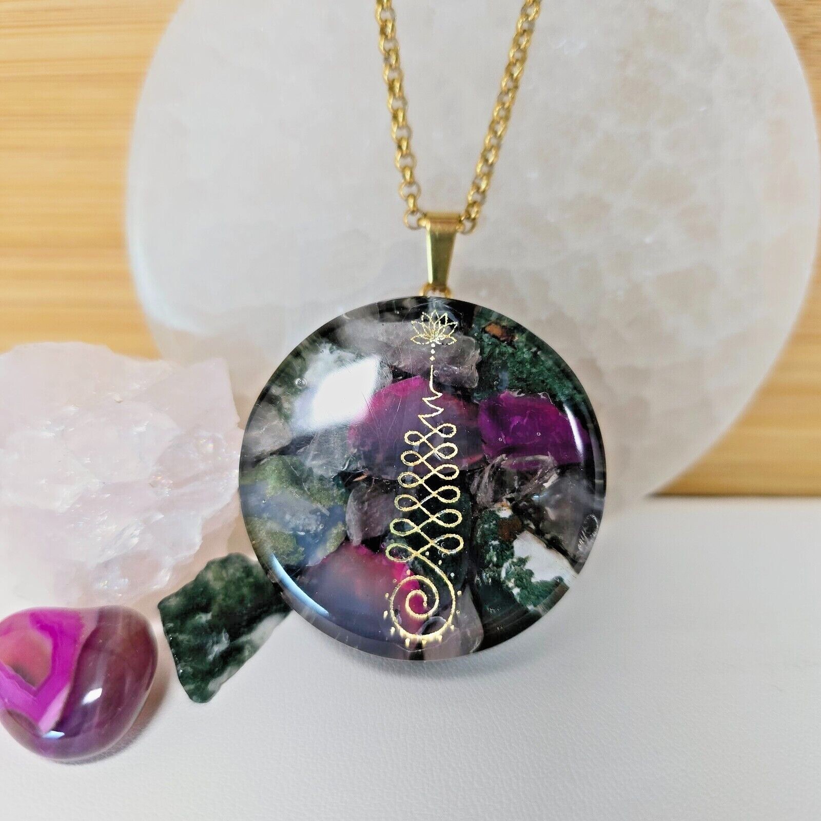 UNALOME Buddhist -Orgone Generator Energy +50 crystals. Self-discovery & triumph