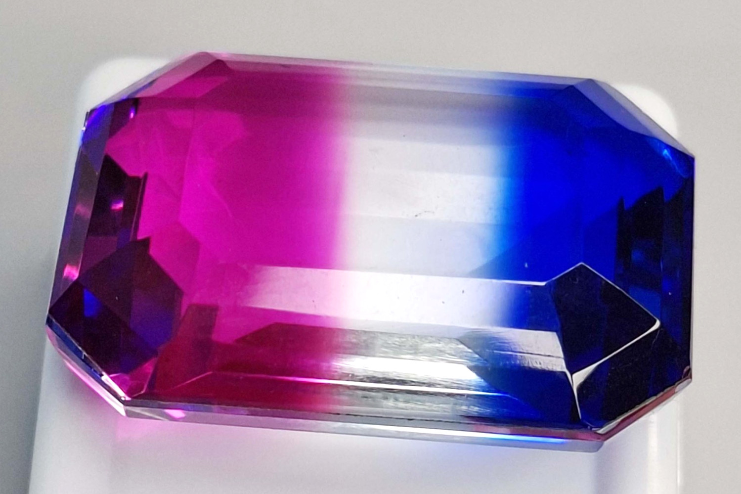 Bi-Colour Tourmaline 53-55 Ct Emerald Cut Fabulous Natural Loose Gemstone SP249