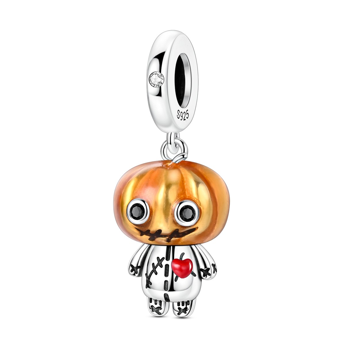 MULA 925 Sterling Silver DIY Charm CZ Pumpkin Doll Pendant for Women Bracelet