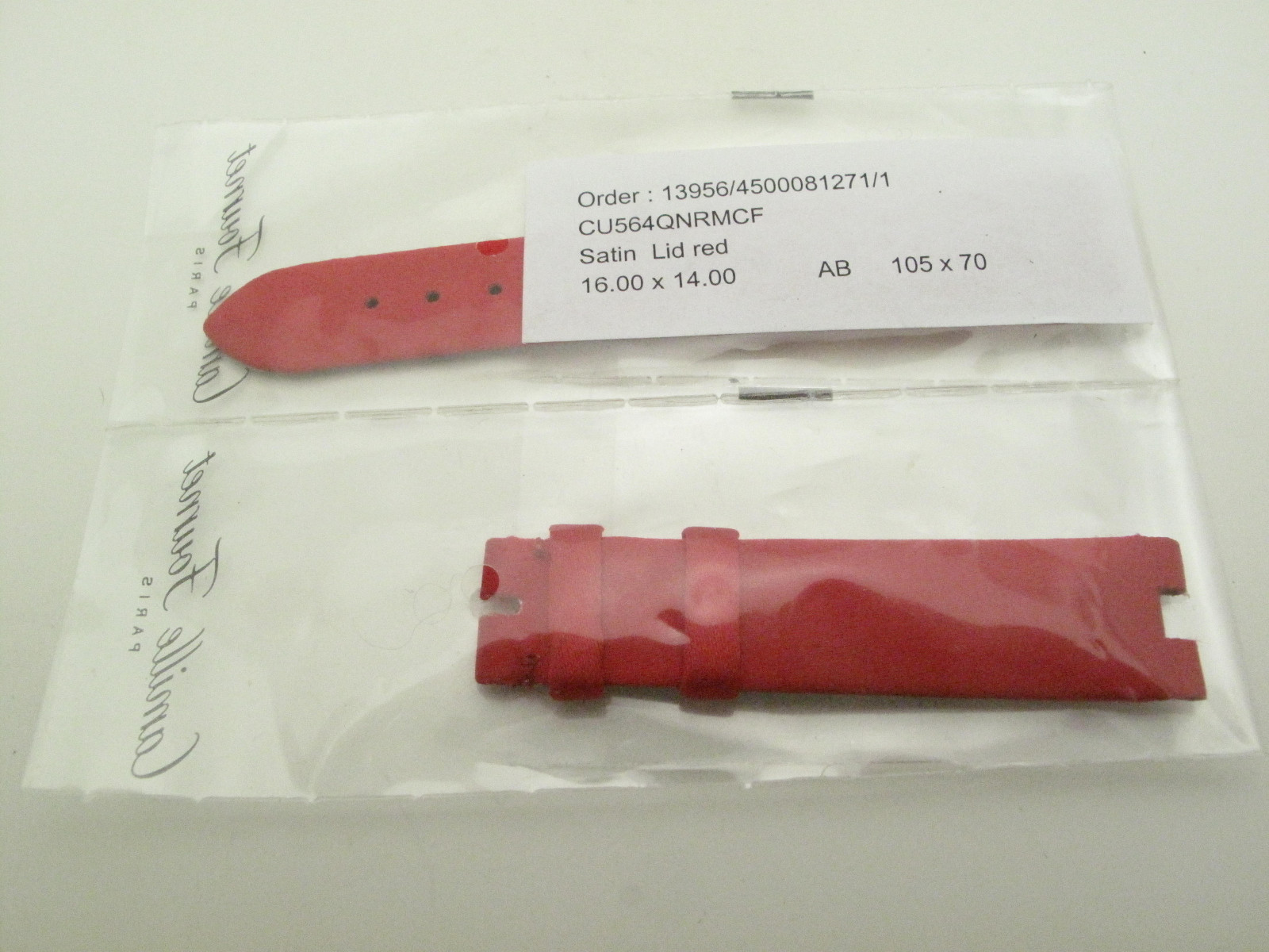 Breguet Red Satin ladies strap 100% Factory Brand New 16mm / 14mm 105mm/70mm
