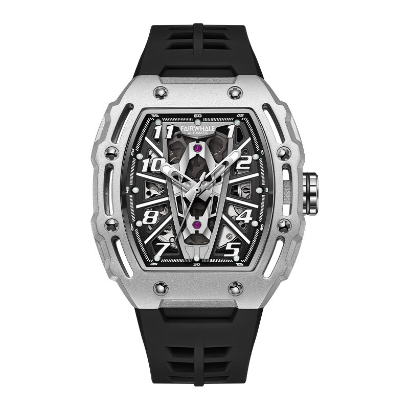 MARK FAIRWHALE Barrel Hollow Luminous Tourbillon Automatic Mechanical Wristwatch