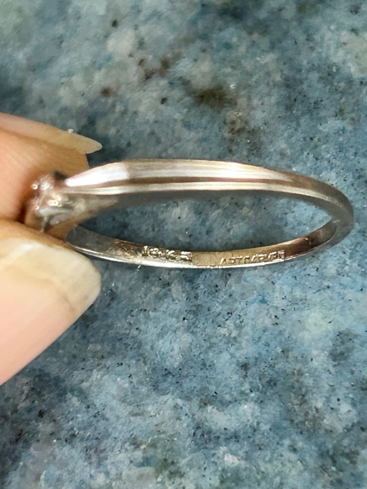 14K WHITE GOLD DIAMOND SOLITAIRE RING SIZE 6.5 ARTCARVED M 1.95g