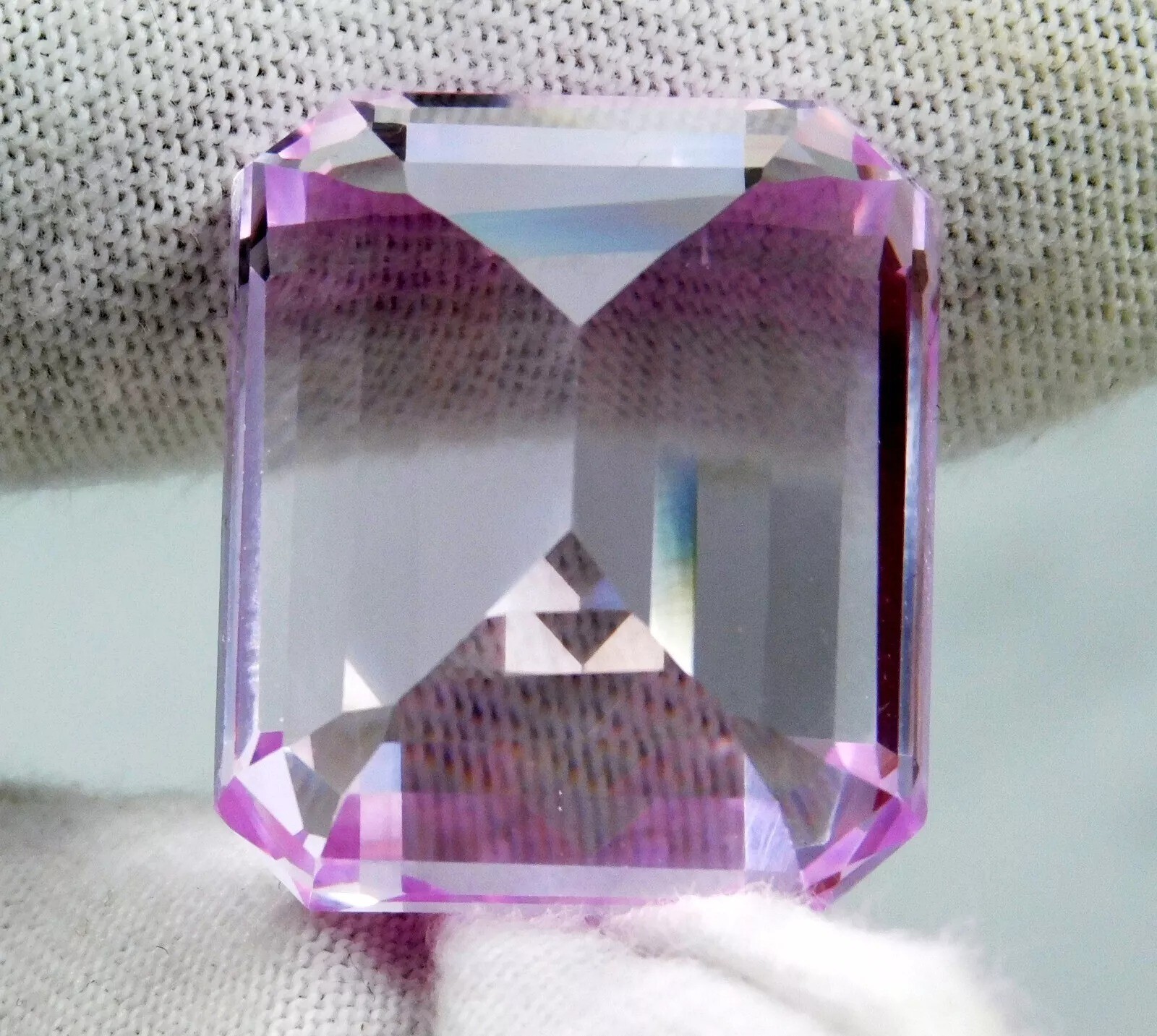 Brazilian Pink Kunzite Emerald Cut Natural 58-60 Ct EGL Certified Loose Gemstone