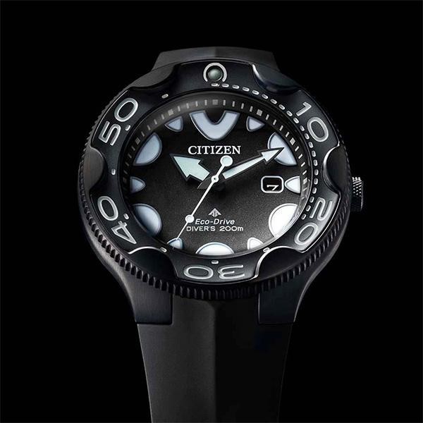 New CITIZEN BN0235-01E Promaster Orca Eco-Drive Black Out Divers Mens Watch