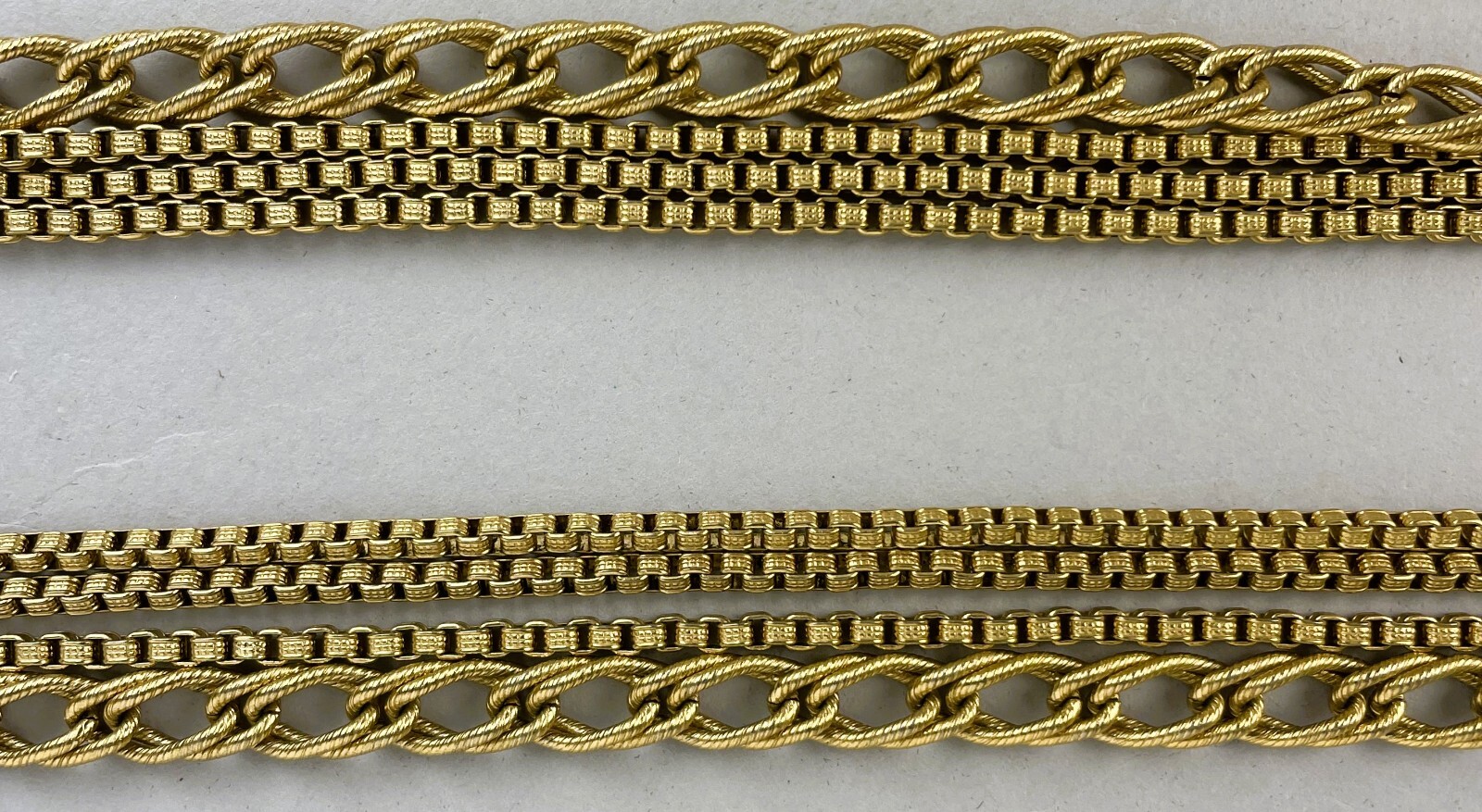 Vintage 1970’s Vintage Monet Gold Tone Multistrand Chain Necklace Layered 22″