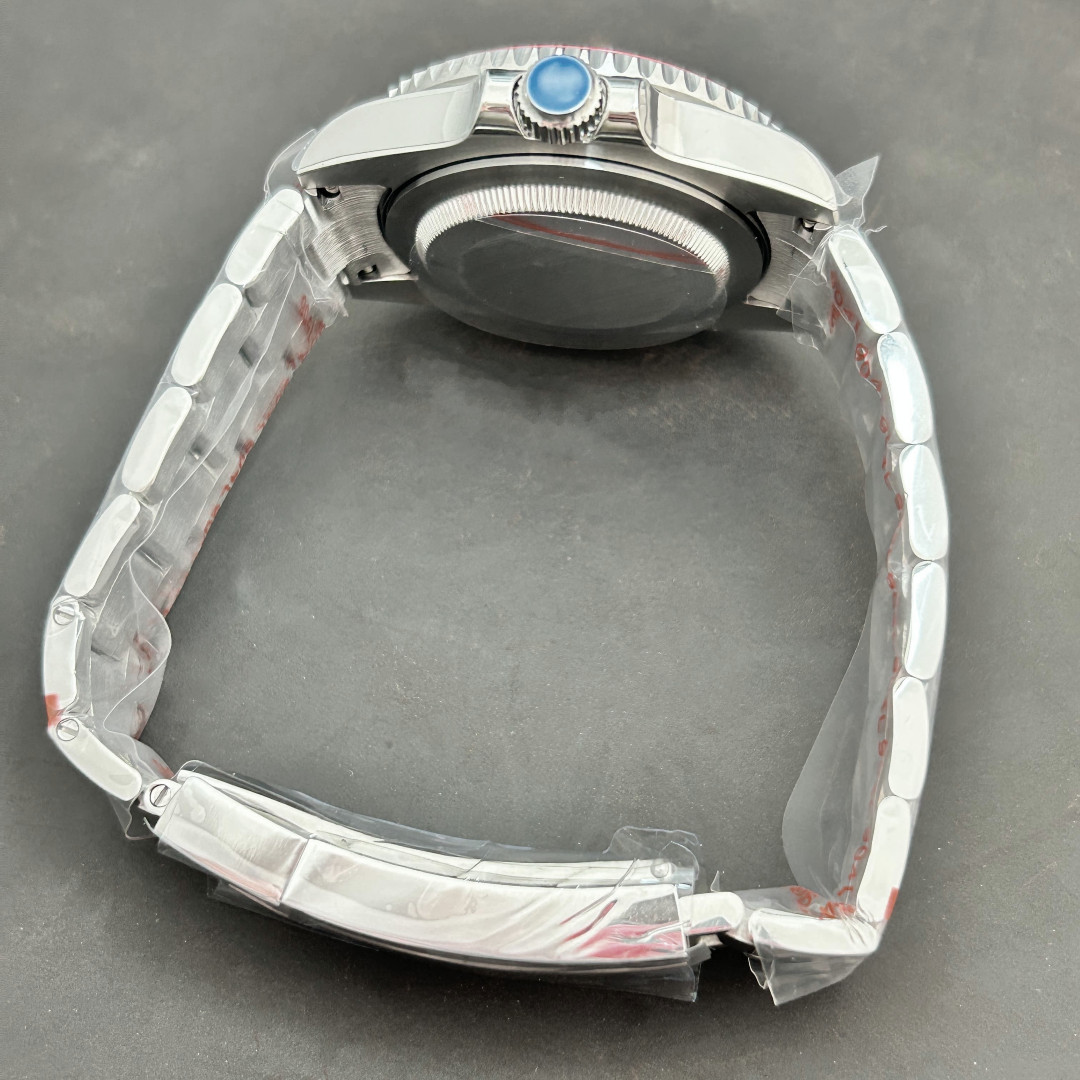 Fit NH34 NH35 NH36 Movement 40mm Silver Brushed 20ATM Watch Case Red Bezel Mod
