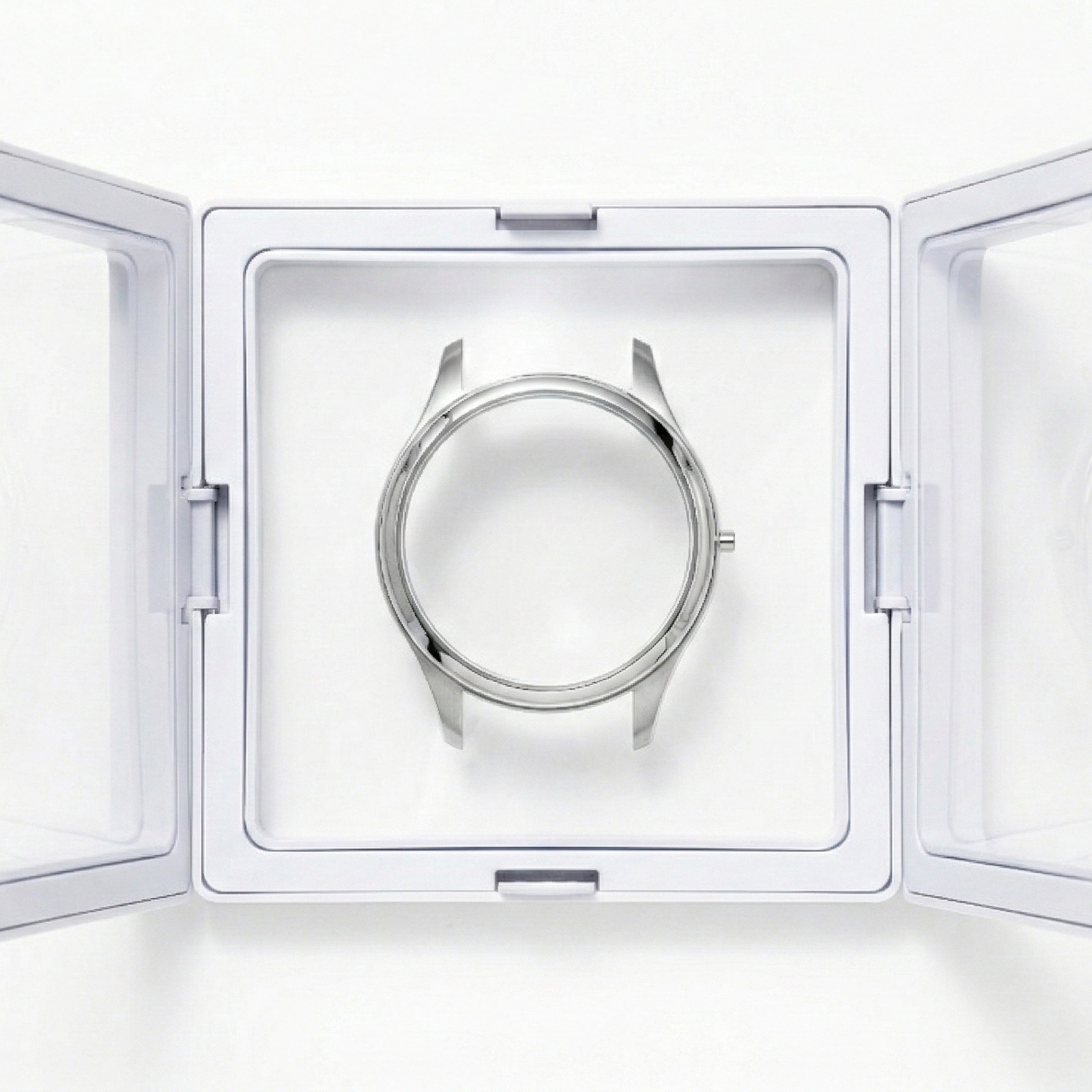 41mm glass Silver Watch Case back cover waterproof ring for 2035 Movement