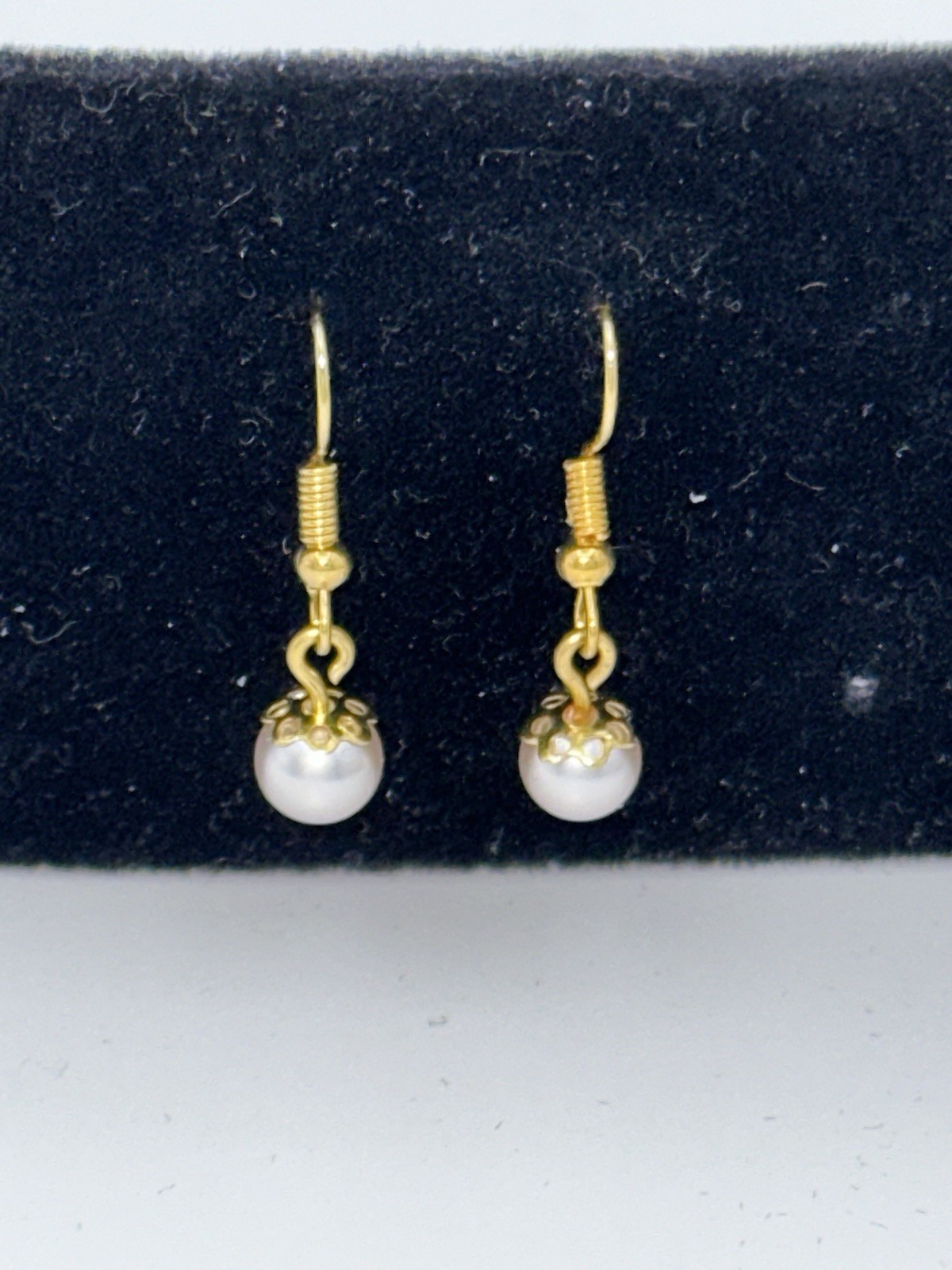 Light Pink Glass Pearl Dangle Earrings