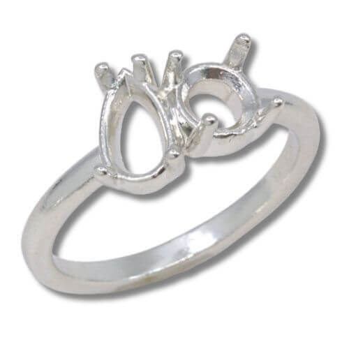 Toi et Moi Round and Pear Pre-notched Ring Mounting