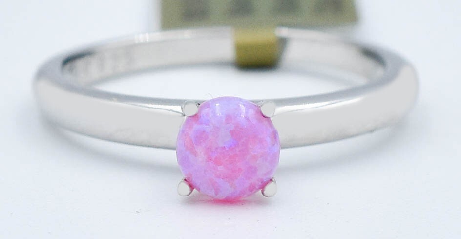 GENUINE 0.57 Cts PINK OPAL SOLITAIRE RING SOLID .925 STERLING SILVER – NWT