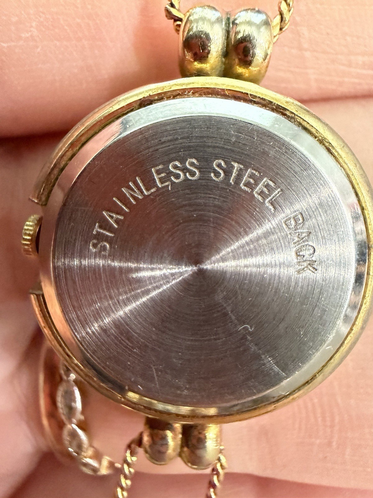 Gold-Toned Quartz Watch Slide Bracelet w/Travel Themed Painted Charms