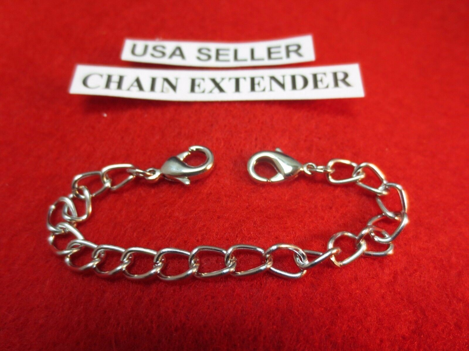 1″ 14 kt GOLD & WHITE GOLD EP & STERLING SILVER EP DOUBLE LOBSTER CLAW EXTENDER