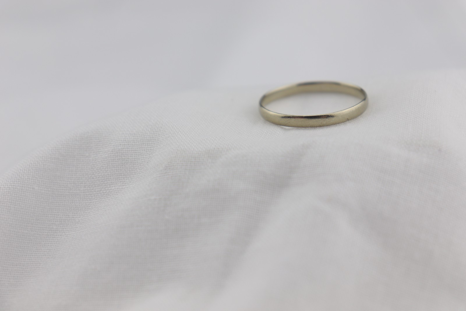 Vintage 14K white gold BAND Wedding Thumb Ring 2.5 mm Stack sz 11.25