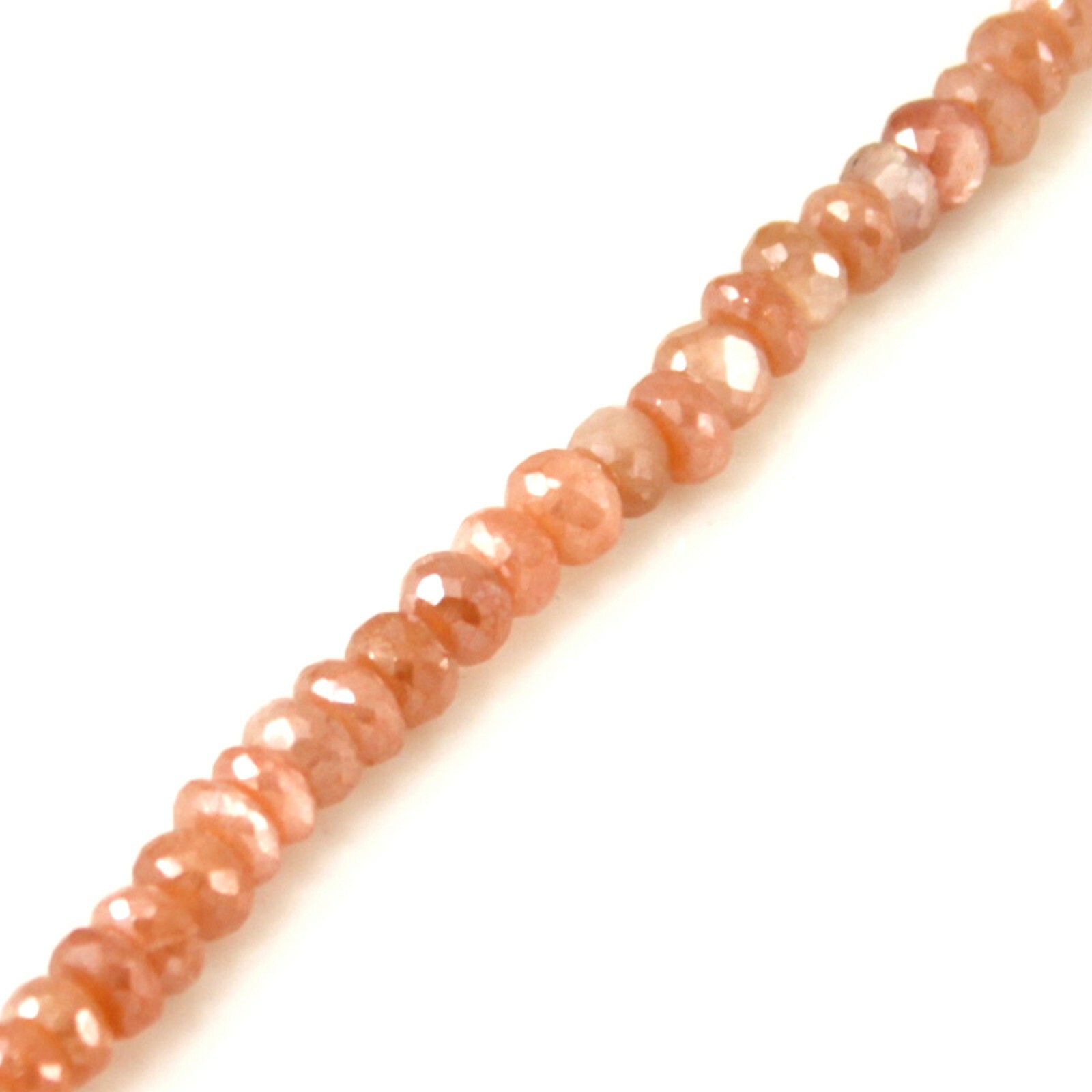 Natural Gemstones Peach Moonstone Faceted Rondelle Bead 4x3mm 14″ Jewelry Making