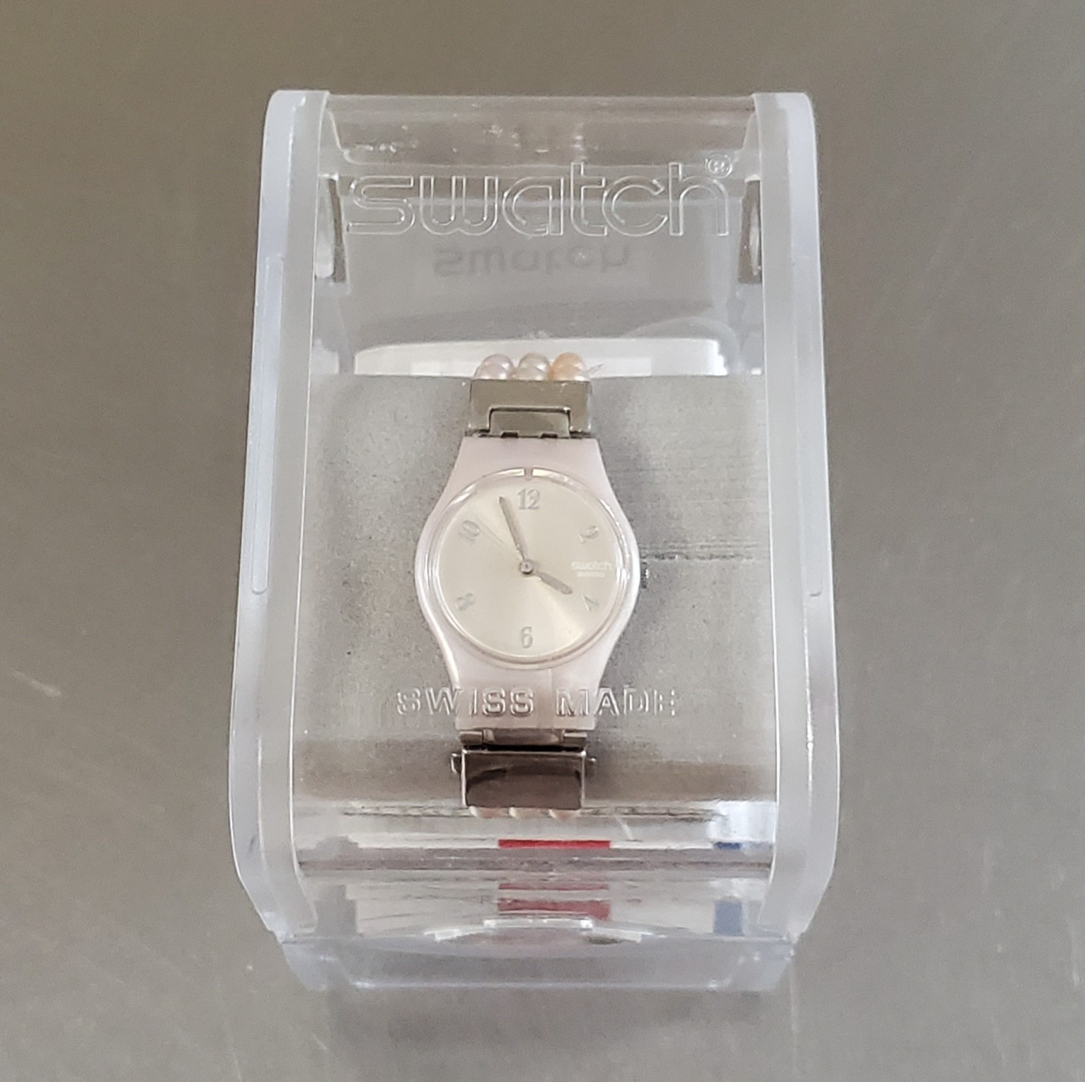 SWATCH Watch PEARL TENSION LP123B Multicolor Pearl Band Swiss Analog 5.5 in 25mm