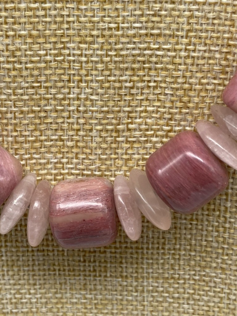 Jay King DTR Mine Finds Necklace & Earrings Pink Rondellelle .925 Graduated 19″