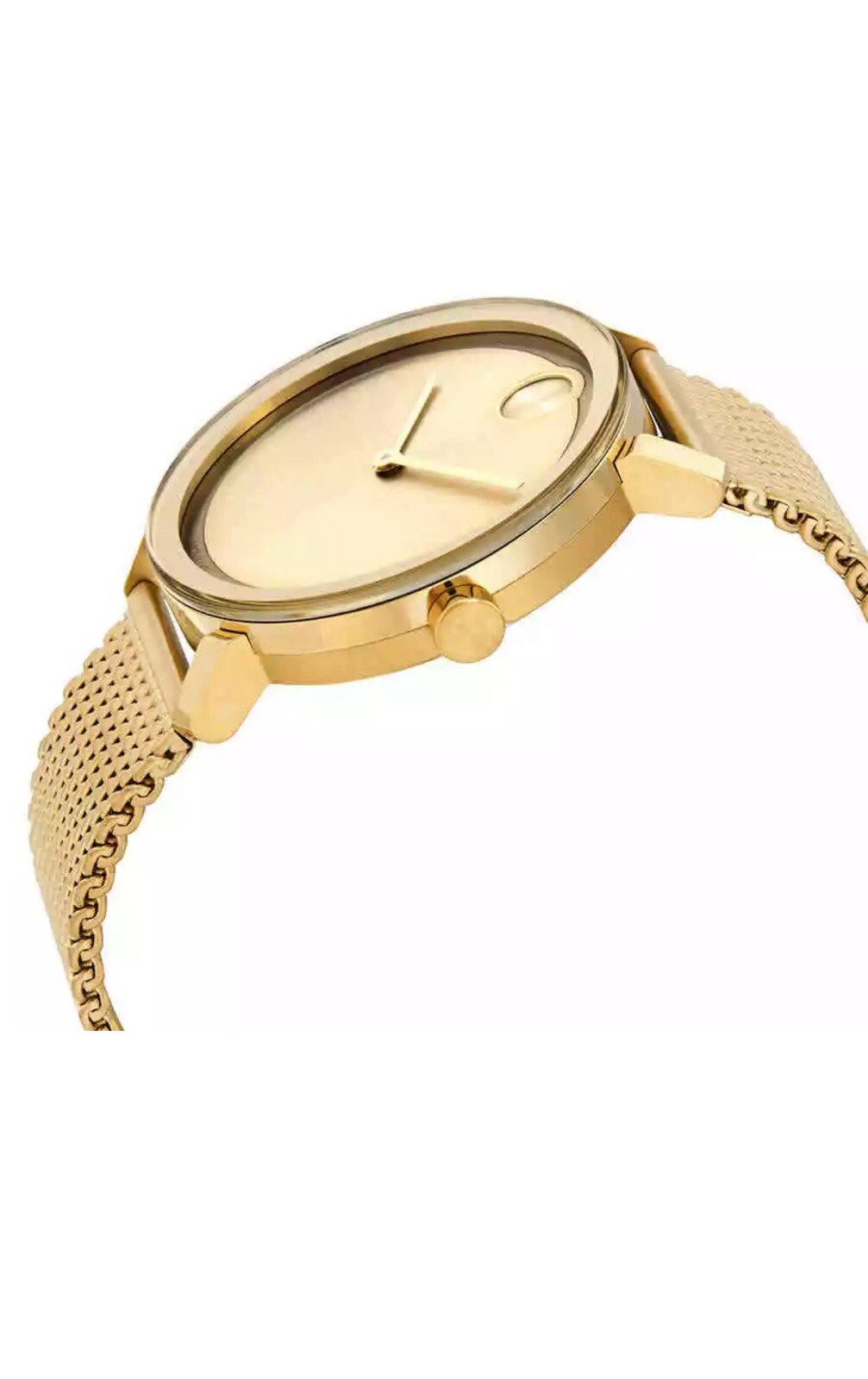 Brand New Movado Bold Men’s Yellow Gold Mesh Bracelet Watch 3600560