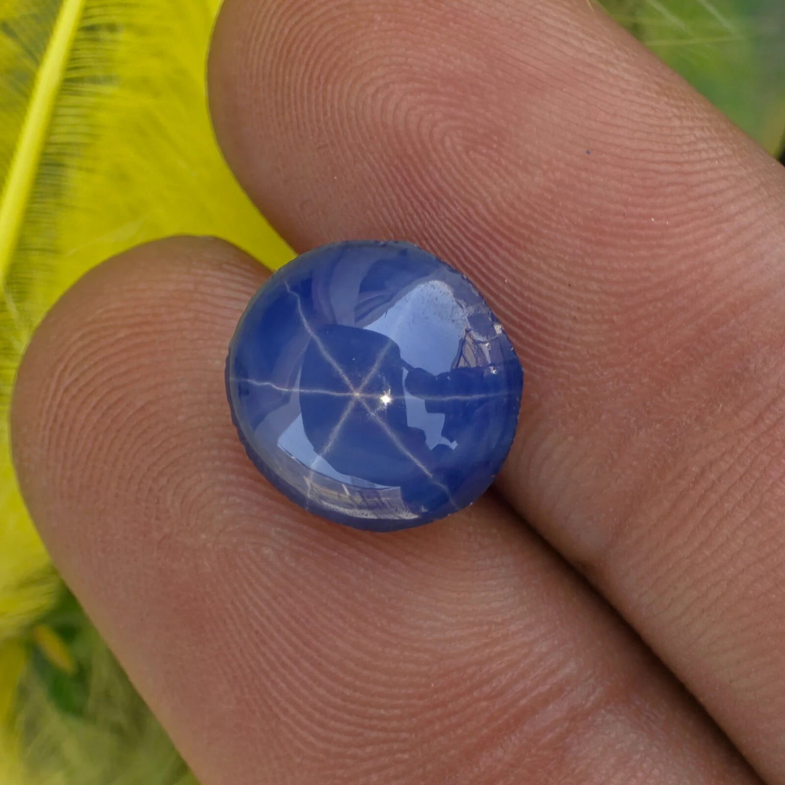6 Ray GIE Certified Natural Star Sapphire 6.90 Ct Loose Gemstone Round cabochon