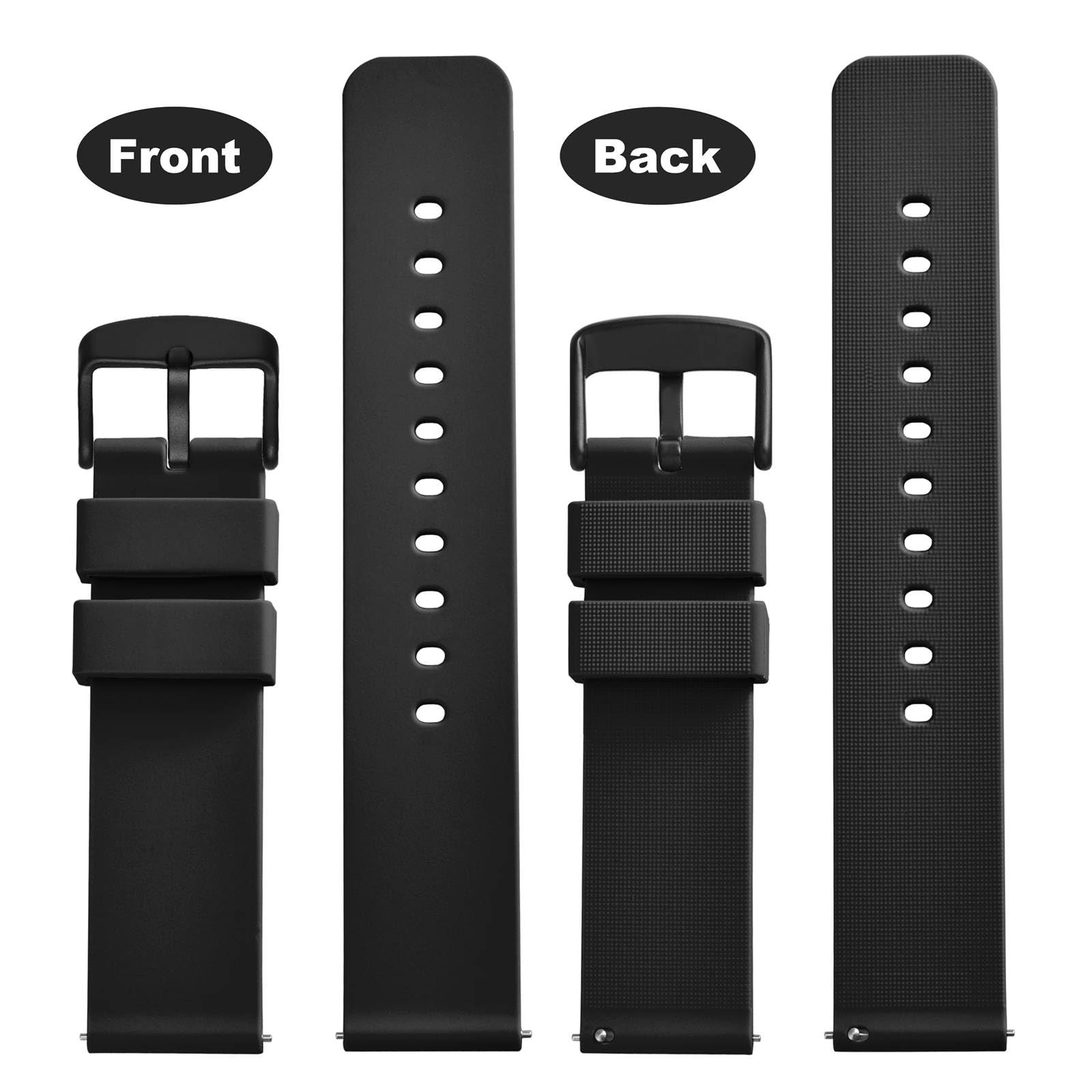 WOCCI 22mm Silicone Watch Band, Quick Release Rubber Replacement Strap with B…