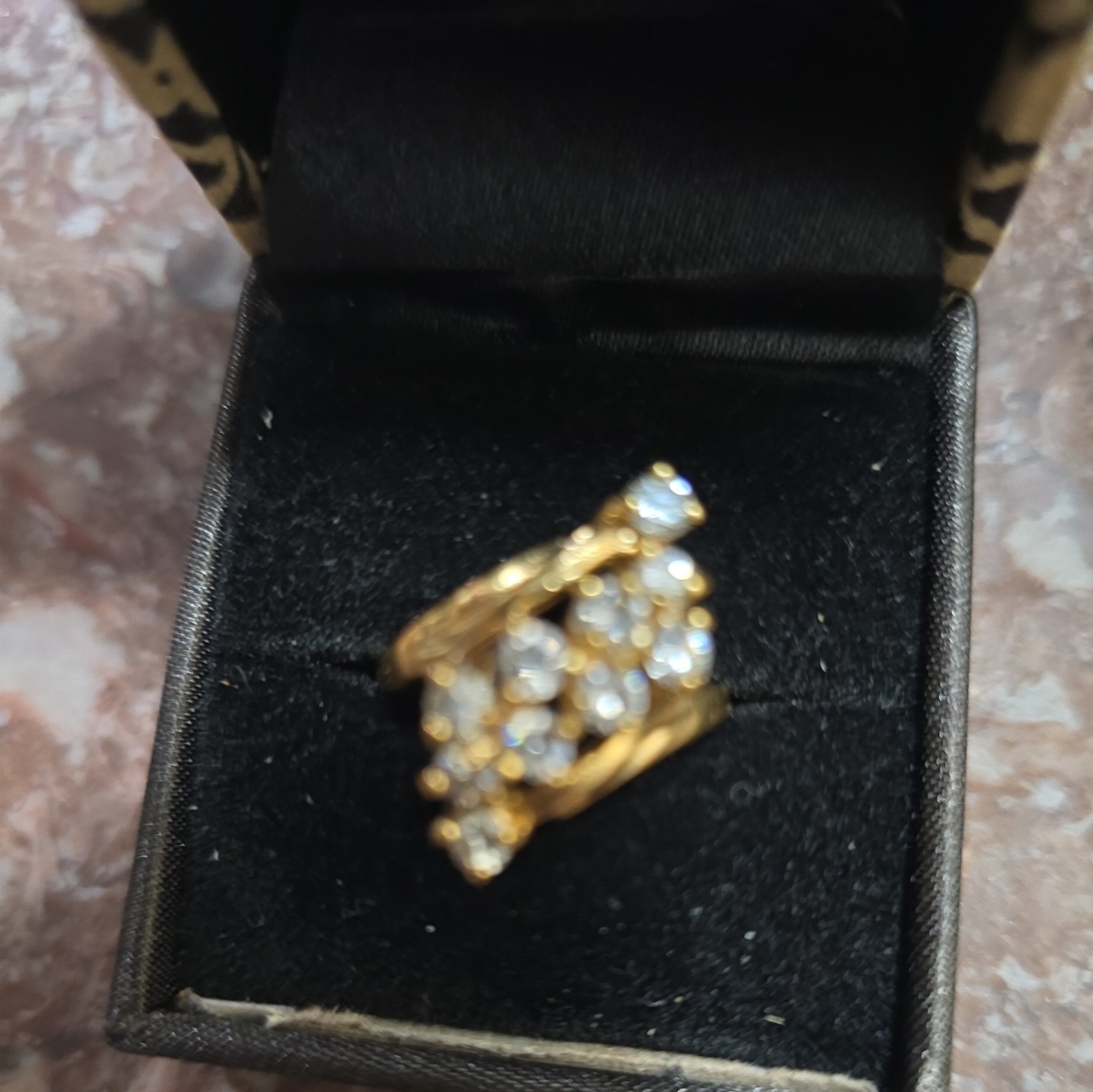 14k Gold Vintage Cocktail Ring Size 8 Immaculate Barley Worn!
