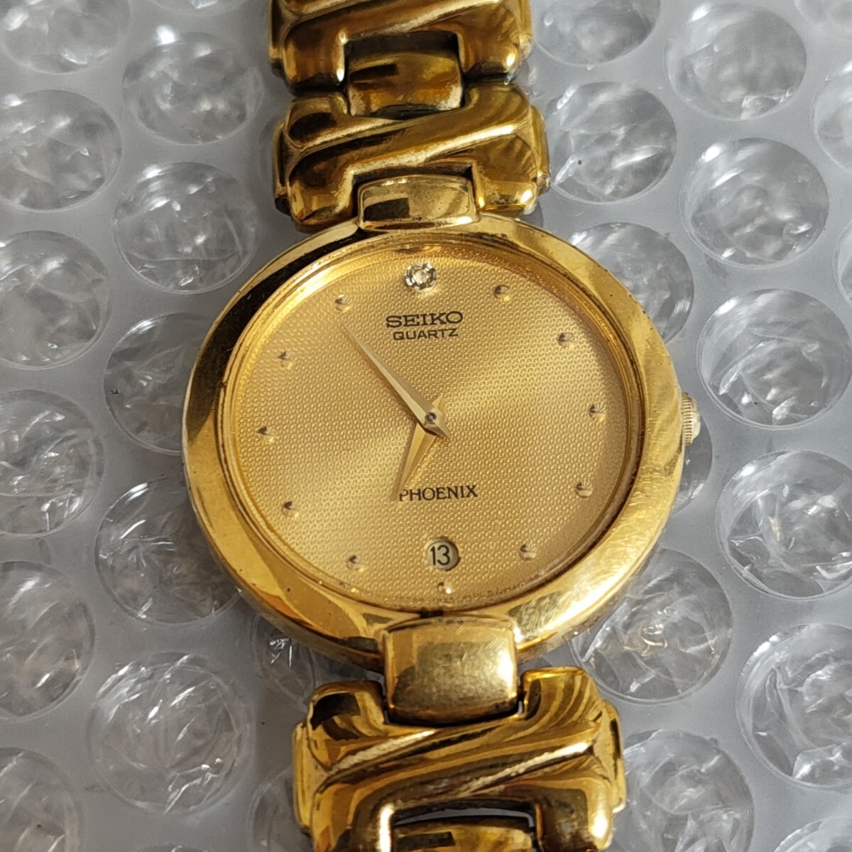 Working SEIKO Phoenix Quartz Watch With Diamonds 7N29-6C00 Watch Management K26