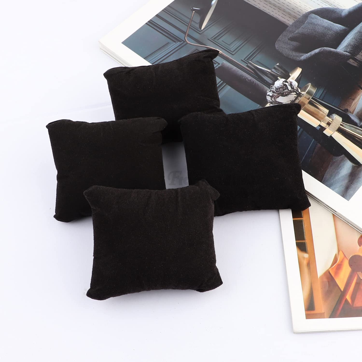 Framendino, 20 Pack Small Black Watch Pillow Velvet 20 Pack,