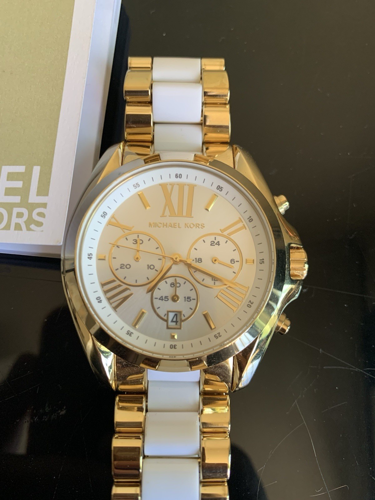 Michael Kors MK5743 Bradshaw Chronograph White Dial Two-tone Women’s Watch
