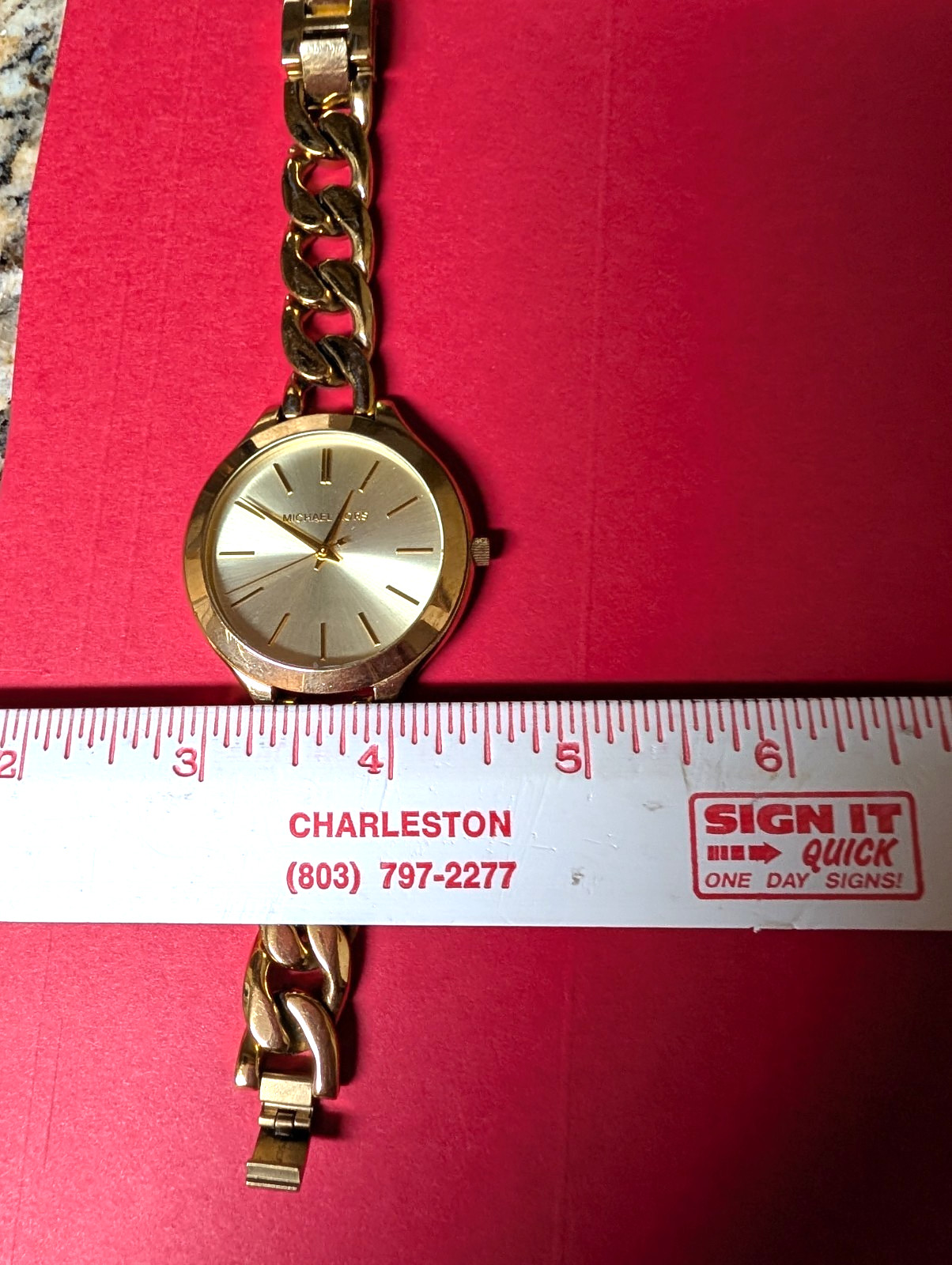 Michael Kors Watch Womens Chain Link Bracelet MK-3222 New Battery included 6.75″