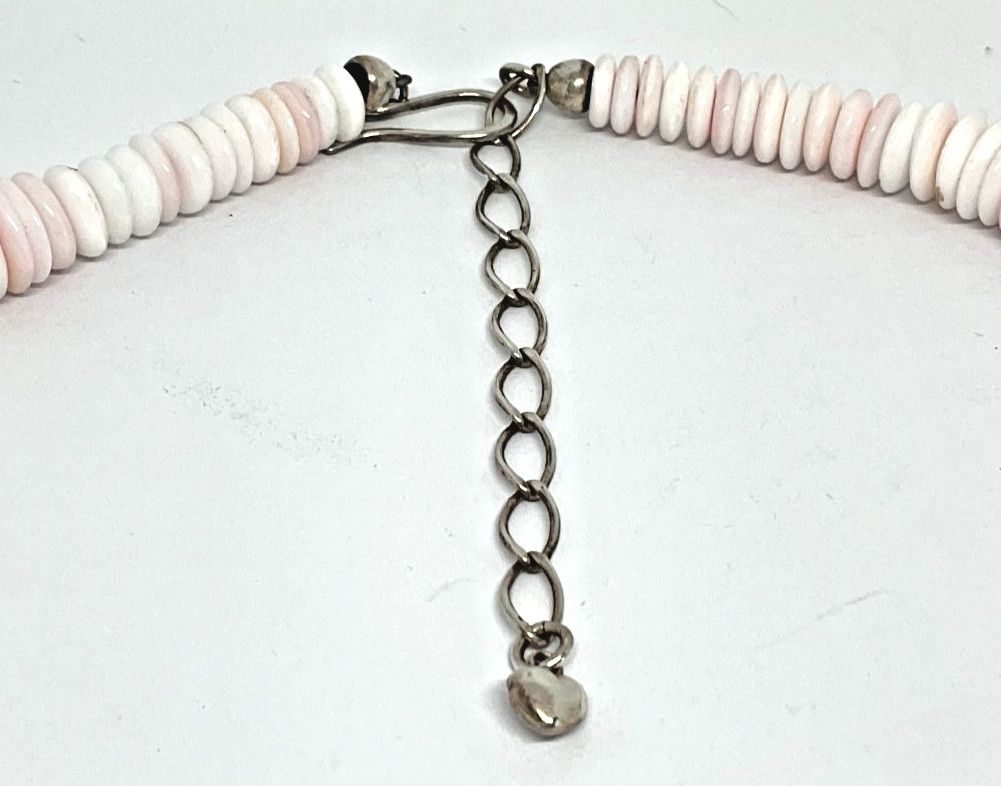 Jay King DTR Sterling Silver Queen Pink Conch Shell Graduated Bead Necklace