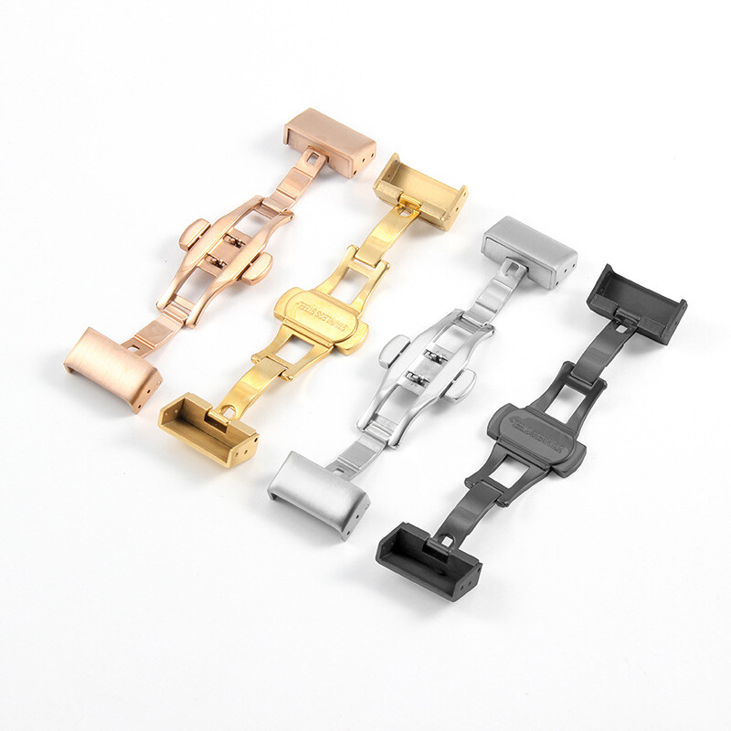 premium Butterfly Clasp Premium 316 Stainless Steel Leather Watch Buckle 18 20mm