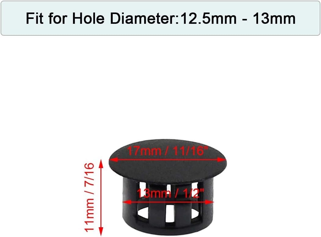 Efficient 30PCS Flush Black Hole Plugs – 13mm Snap-in Solutions for Furniture