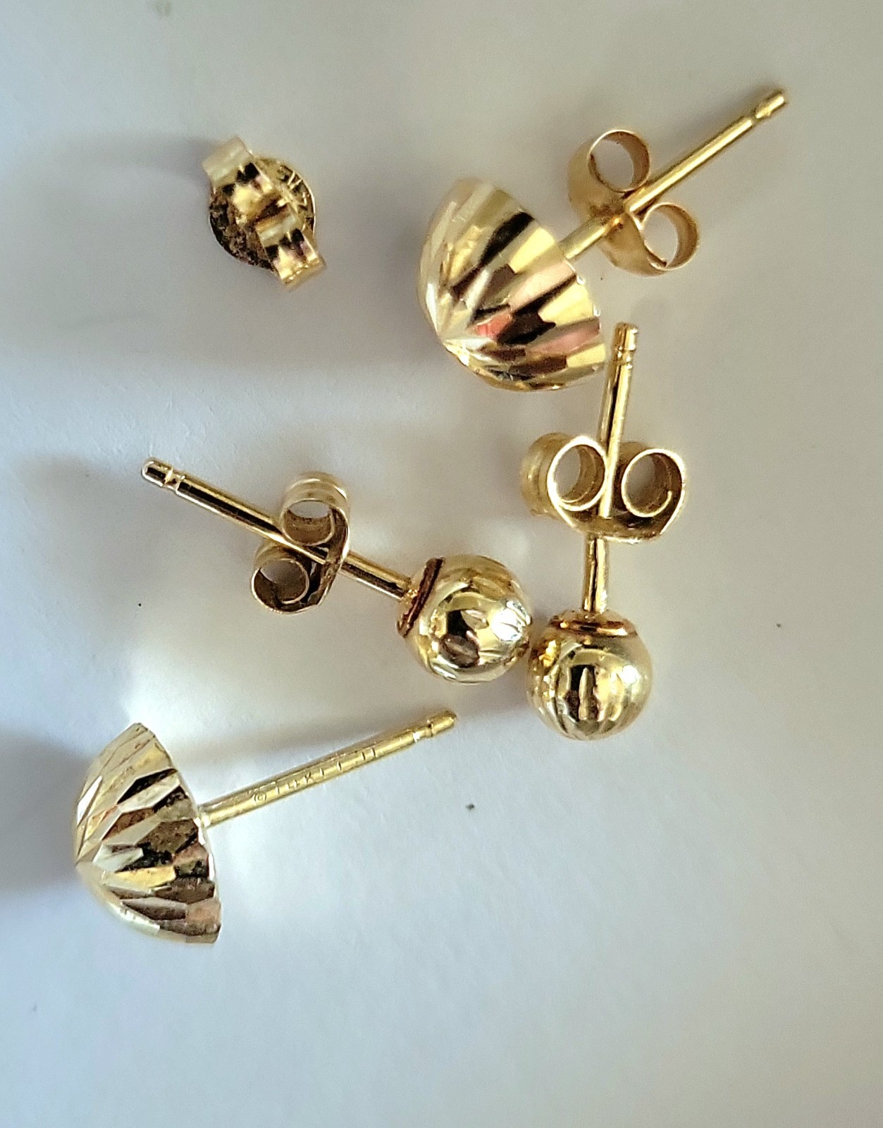 14K Yellow Gold Ball / Stud Earrings | 3 Pair | 1.14 Grams
