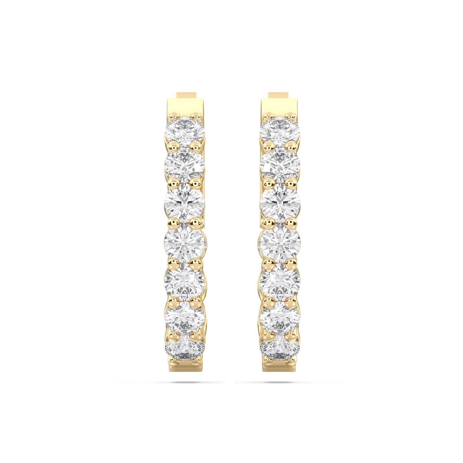 Ananta Jewels 2.00Ct Round Cut Moissanite Hoop Earrings 925 Silver for Women