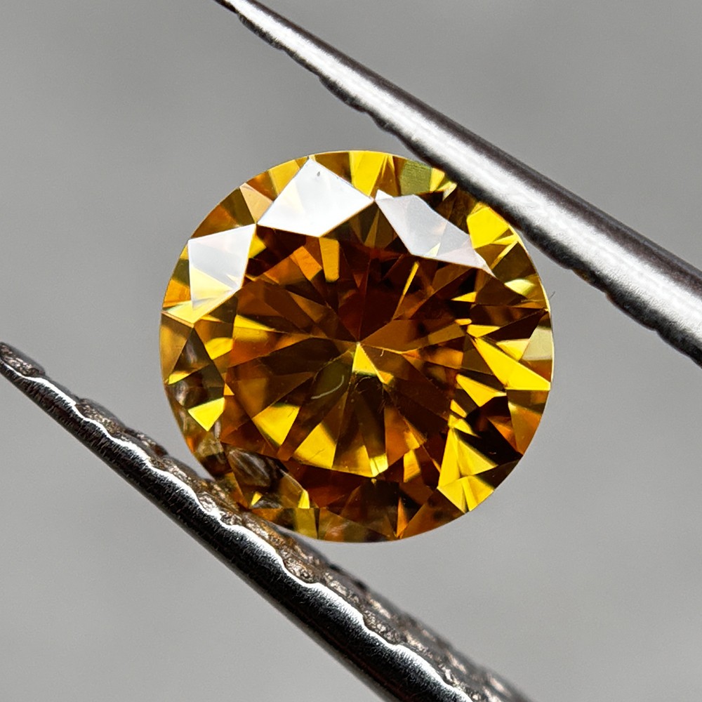 3.0mm 0.1ct-15mm 12ct Loose Moissanite 1PCS Gemstone Round Shaped Golden Yellow