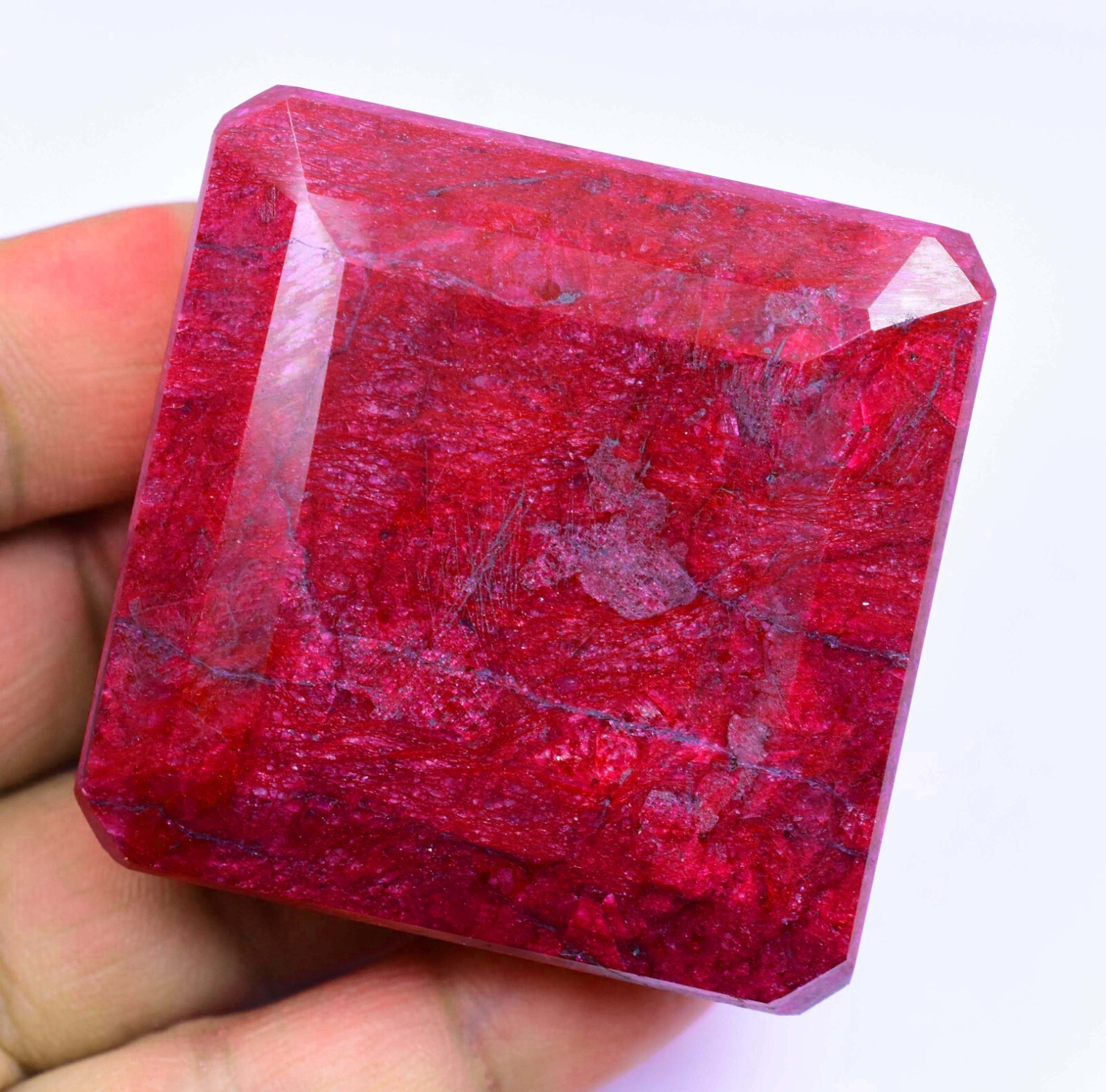 765.0 CT Natural Huge Red Ruby Certified Earth-Mined Emerald Cut Loose Gemstone