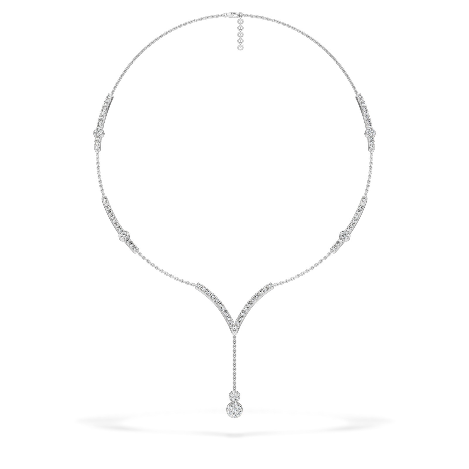 Elegant Round Cut Natural or Lab Grown Diamond Y Necklace in 10K 14K 18K Gold