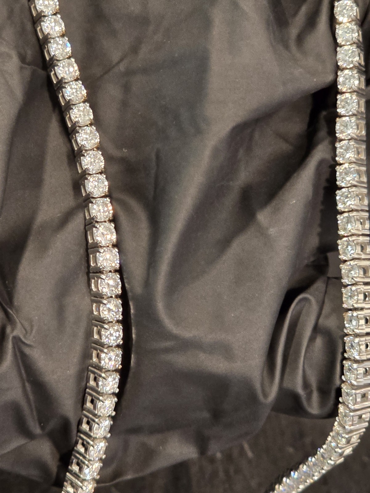 Qorn Moissanite Tennis Chain 3mm 18″ GRA Certified Flawless FL D Color 3EX Steel