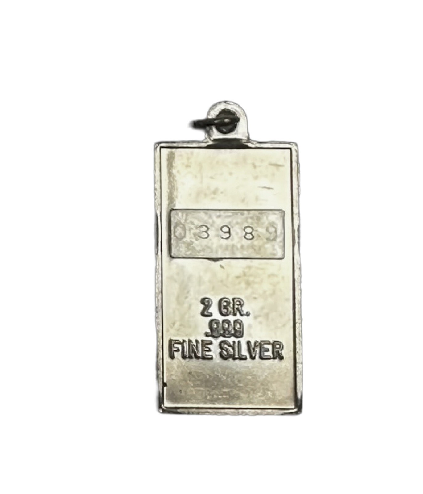 Vintage John F Kennedy 2 Gram Silver Bar Charm Pendant JFK